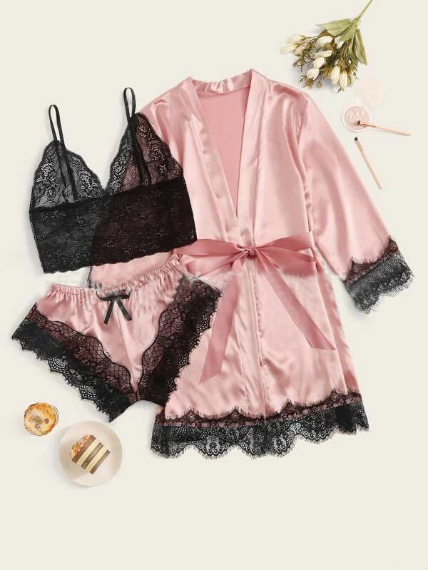 4-piece Lace Bra And Panties