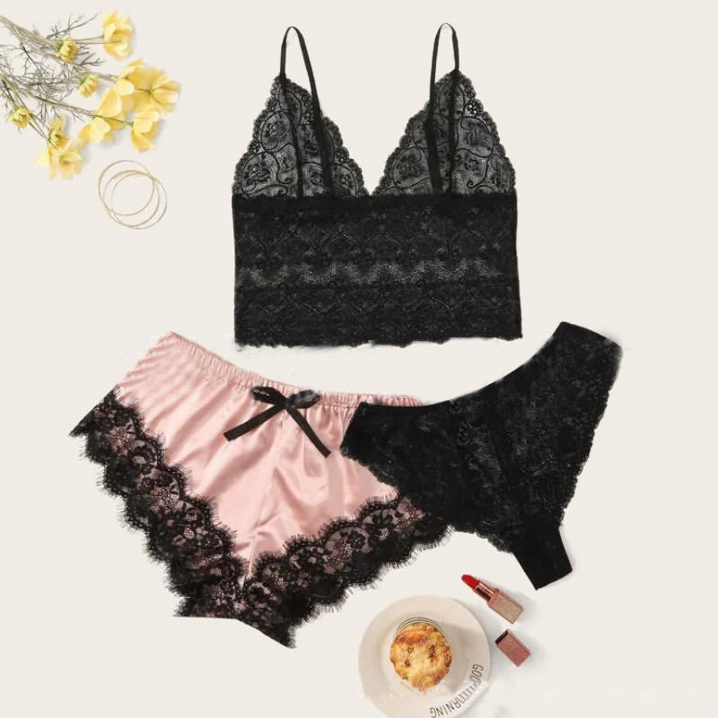 4-piece Lace Bra And Panties